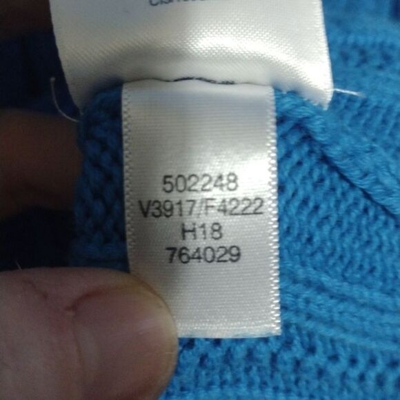 LAND’S End Crew Neck Pull Over Cable Knit Sweater  M - Picture 7 of 7